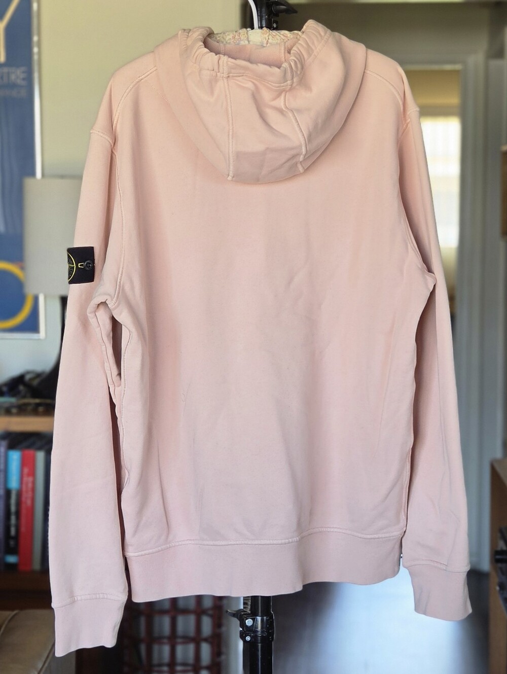 Stone Island Men's Organic Cotton Fleece Hooded Sweatshirt - Antique Rose - Picture 3 of 8